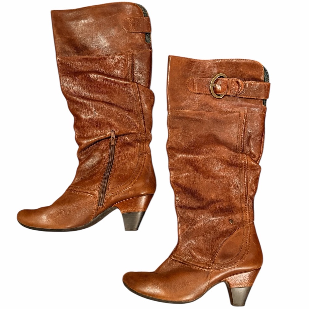 PIKOLINOS Women's Brown‎ Leather Riding Boots Size 38 EUC 7.5-8 US